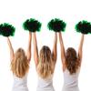 CAPASTEC 2 Pieces Cheerleading Pom Poms Cheerleader Pom Poms with Baton Handle 36cm Cheer Pom Poms Sports Team Spirit Cheering Green