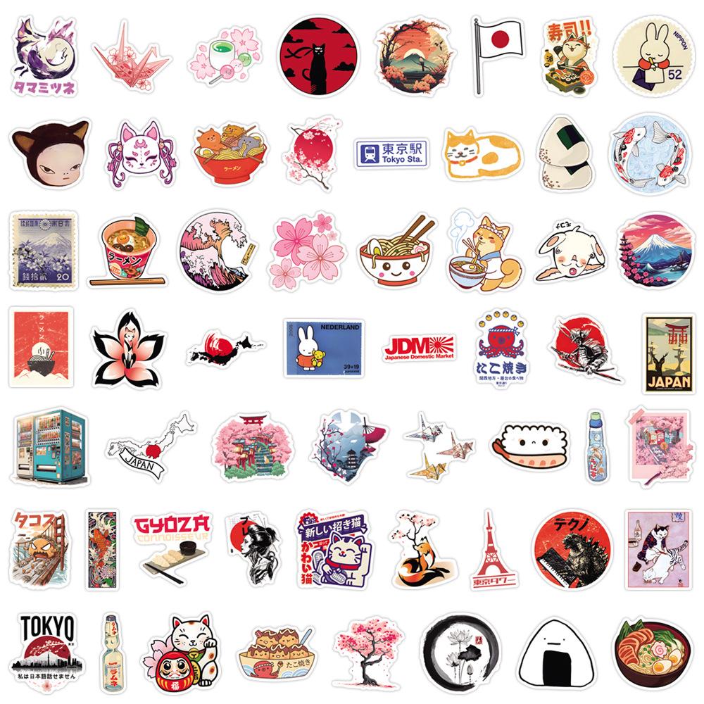 55 Japanese Cartoon Graffiti Stickers Decorate Suitcase Laptop Mobile Phone Stickers