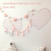 Decorative Iron Wall Photo Grid Panel Multifunctional Heart Shaped Rack Clip Painted Wire Photograph Picture Hanging Display Organizer