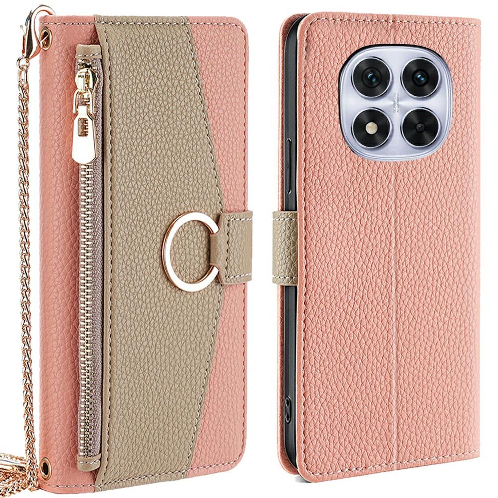 Чехол-кошелек для Xiaomi Redmi Note 14 Pro 5G/14 Pro+ 5G/Poco X7 5G Кожаный чехол для телефона с зеркалом/цепочкой-плечевым ремнем