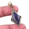 Подвеска из натурального драгоценного камня иолита из стерлингового серебра 925 пробы в двух тонах 1,75'' P8v28