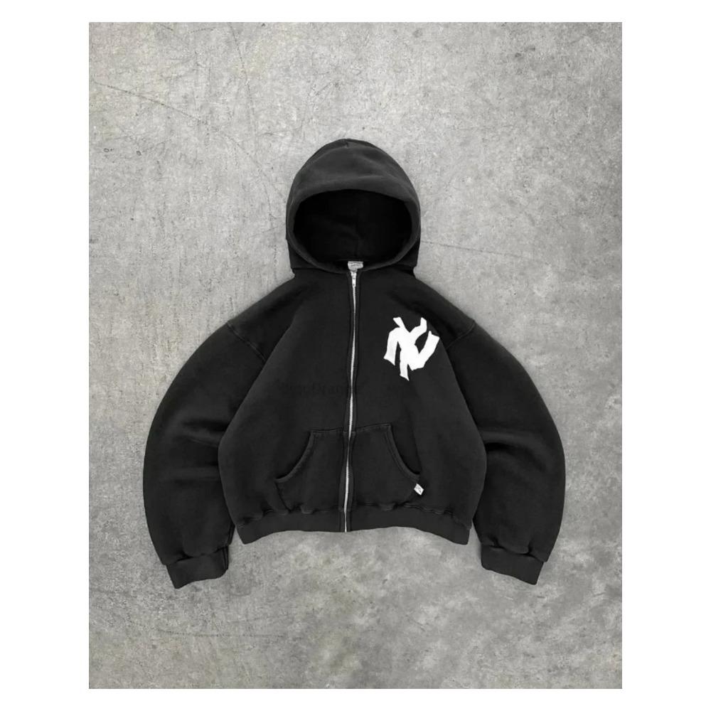 Harajuku Retr Новый узорный принт с цветочным принтом, свитер с капюшоном, повседневный свободный свитшот в стиле хип-хоп для пар