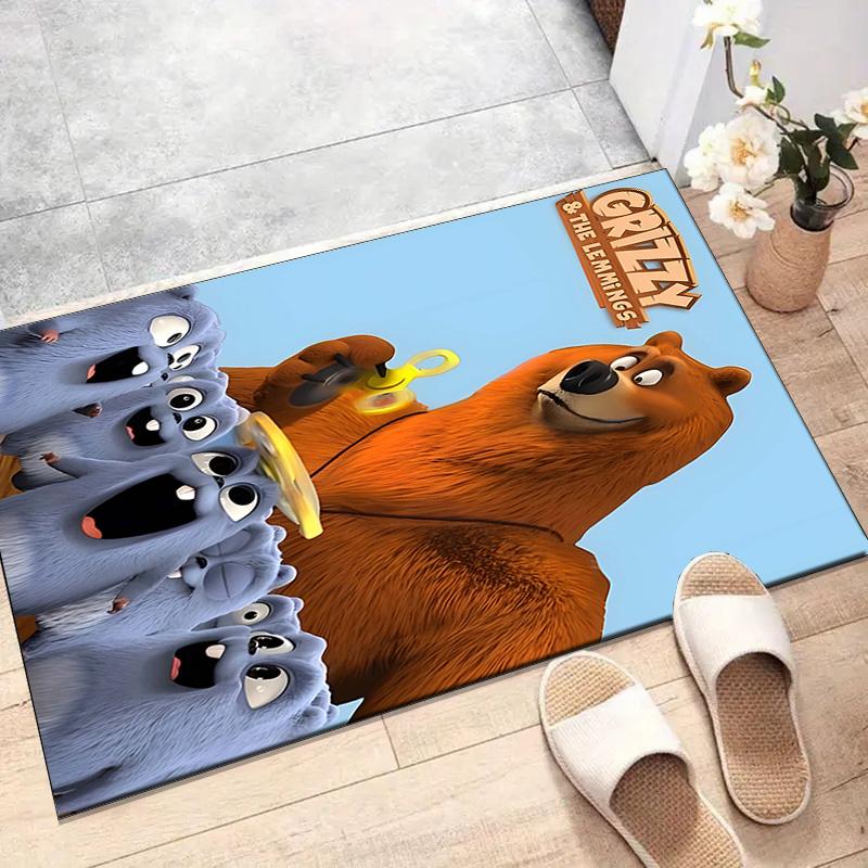 1pc Grizzy The Lemmings1 Design Printed Area Rug Carpet for Bedroom Living Room Home Decor Rugs Mat Non Slip Mat Rug for Bedside