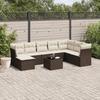VidaXL Garden Lounge Set with Cushions 9 Pcs, Patio Sofas, Patio Furniture Set, Outdoor Furniture, Brown 3218063