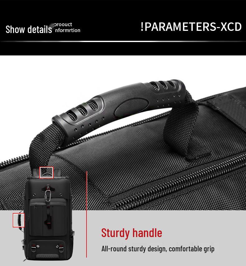 Мужской большой водонепроницаемый дорожный рюкзак с отделением для влажных/сухих вещей и многофункциональным дизайном, идеально подходит для активного отдыха и альпинизма.