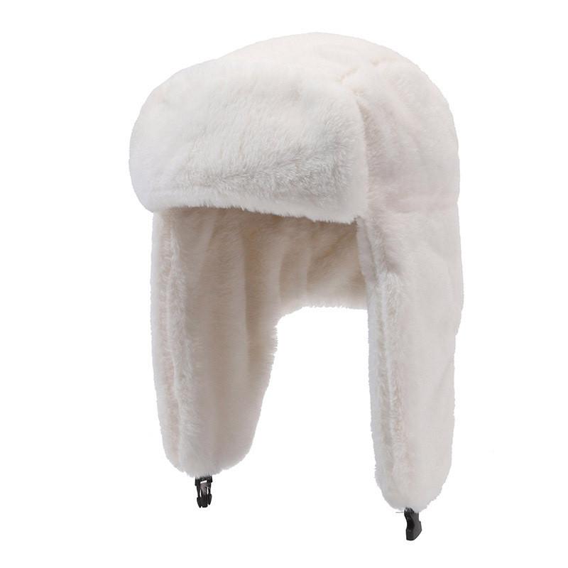 Korean Style Thickened Winter Plush Hat For Men And Women Warm Faux Rabbit Fur Cold Weather Beanie