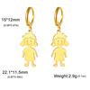 Cazador Girl Boy Child Earrings for Women Stainless Steel Cute Kids Drop Earrings Jewelry Gold Color Gift Wholesale Trendy