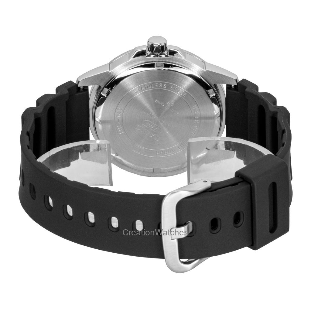 Casio Стандартный аналоговый полимерный ремешок Синий циферблат Кварцевые MTD-140-2AV 100М Мужские часы