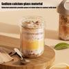 Стакан для завтрака Стеклянная банка с широким горлом Герметичная банка Стакан для овсянки на ночь Стакан для молочного коктейля С ложкой
