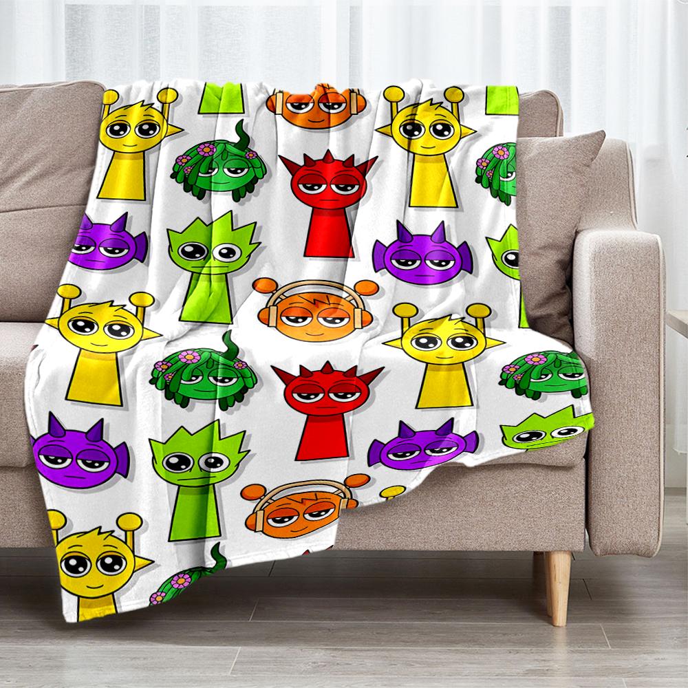 Sprunki Theme Printed Blanket - Perfect for Couch, Bed, Travel & Outdoor Use | Machine Washable, Cozy & Durable.