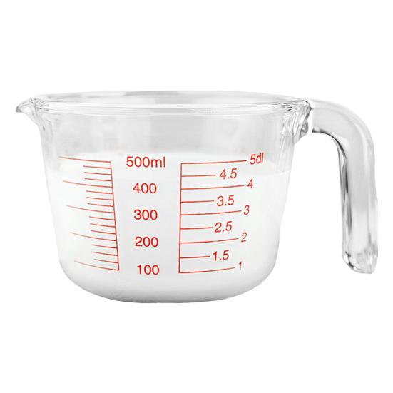 Glass Measuring Cup with Spout 500ml Heat-Resistant Kitchen Measuring Tool Microwave Safe Milk Cup for Kids Breakfast