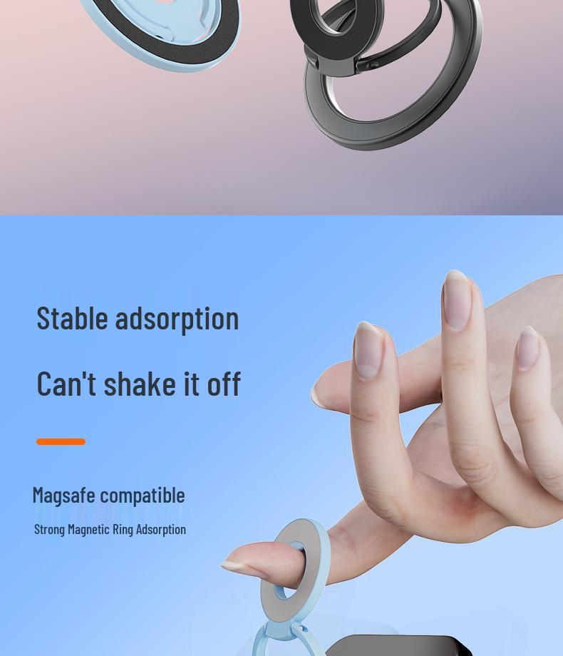 Foldable Magnetic Phone Holder Ring - Strong Grip for Hands-Free Use