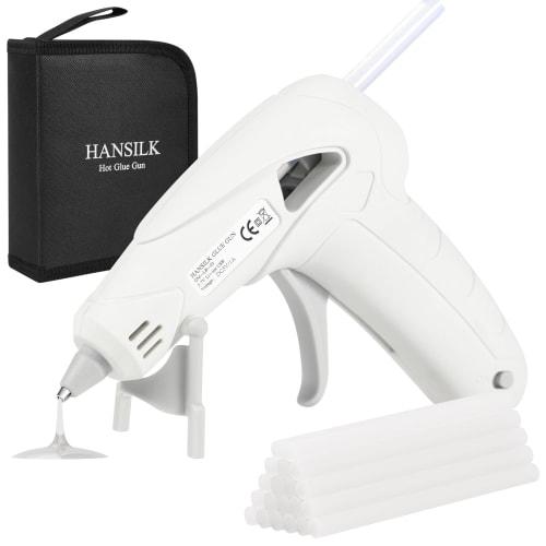 HANSILK Glue Gun, Fast Preheating, Cordless, Rechargeable, Includes 20 Glue Sticks, USB Rechargeable, Type-C Charging, 2200mAh, Compact, Lightweight,