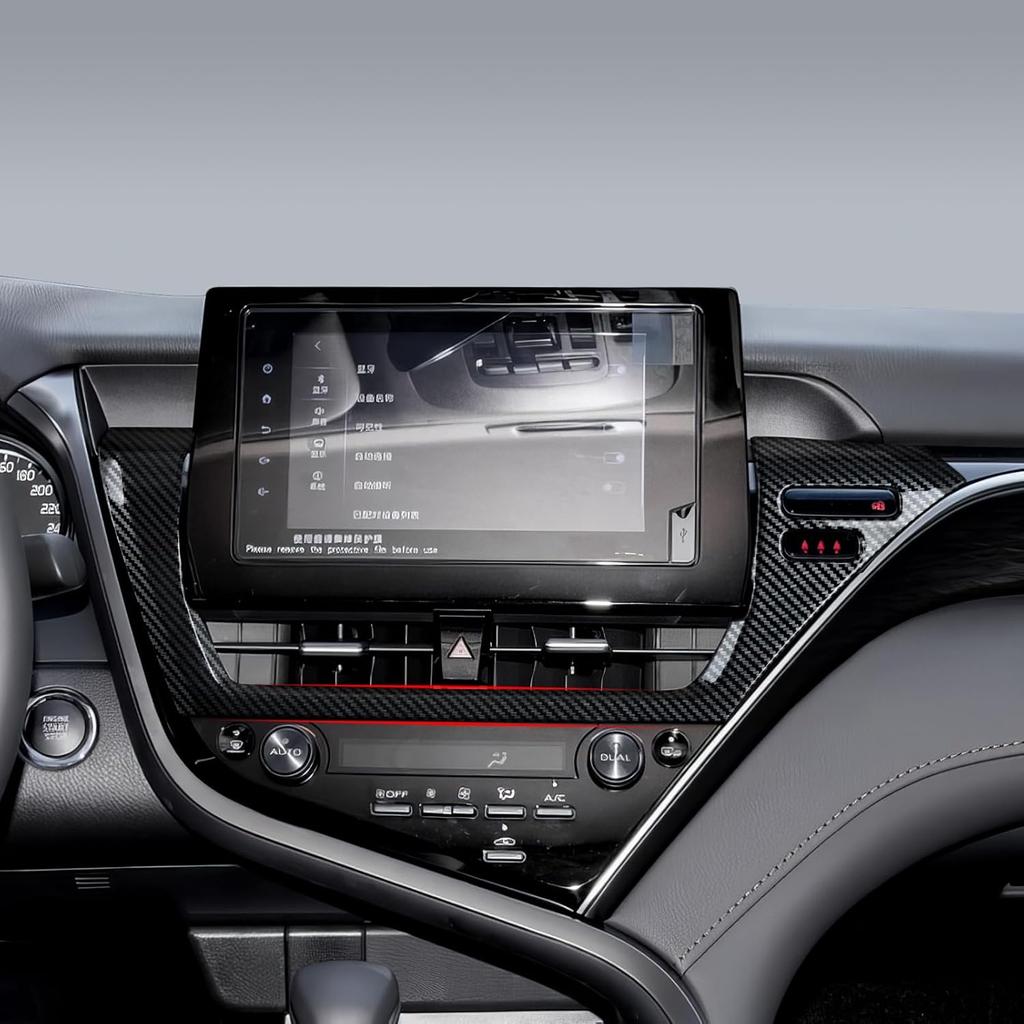 Car Air Vent Frame Center AC Trim Carbon Color ABS Decal Sticker Compatible With 8Th Gen Toyota Camry XV70 Accessories - For -2024 ONLY