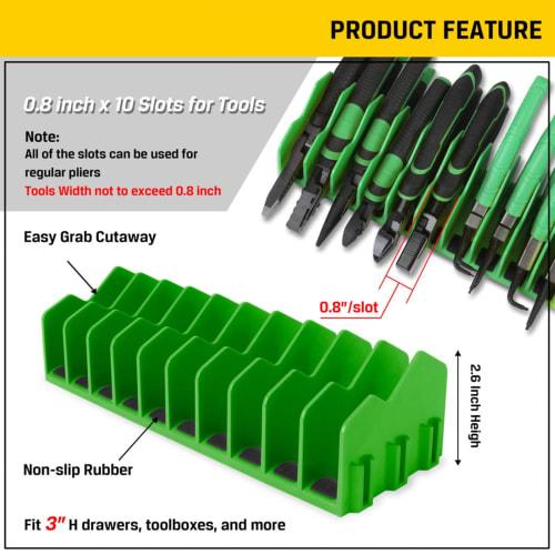 YNPQTDS 10x2.6x3.5 Inch Pliers Organizer Rack, ABS Pliers Holder, Pliers and Spanner Organizer Rack for Home, Workshop, and Tool Room