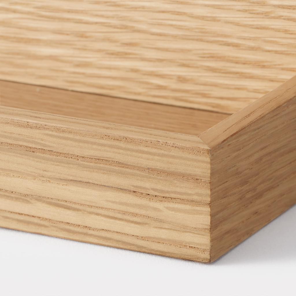 MUJI Furniture 44cm Wide x 10cm Deep x 8cm Oak 12939696 Wall-Mounted Tray, High, Veneer,