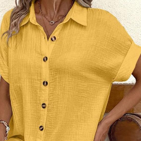 Летнее женское платье с отложным воротником, однобортное, свободное, с короткими рукавами, свободное, однотонное, с накладным карманом, длиной до колена, для отдыха, миди-платье