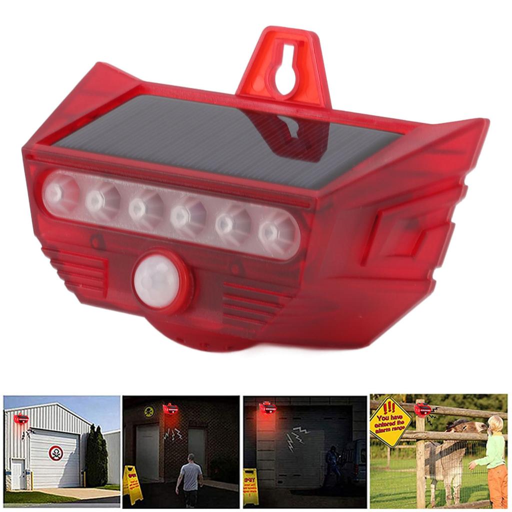 Anti Theft Solar Alarm USB Charging Waterproof Outdoor Remote Control Human Motion Sensor Alarm