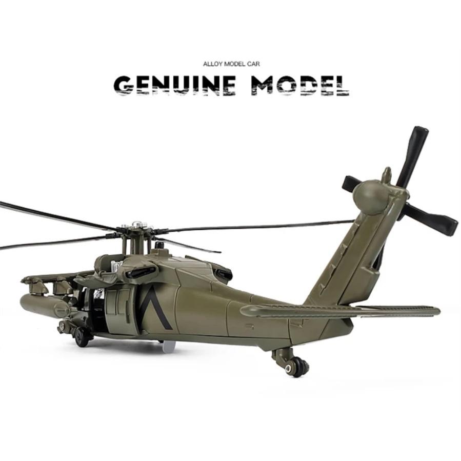 1/64 UH-60 Hawk Utility Helicopter Alloy Airplane Model Simulation Metal Flying Model Toy Sound and Light Kids Gift