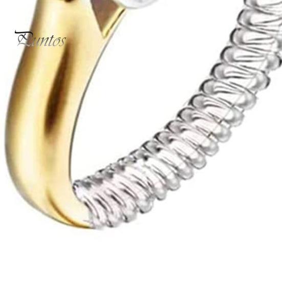 16Pcs Spiral Based Ring Size Adjuster Clear Ring Jewelry Guard Reducer Fit Any Rings Anti-Lost Tightener Jewelry Tools