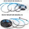 Умная светодиодная лента WS2812B RGB IC 5050 с индивидуальной адресацией IC 30/60/144 пикселя/светодиода/м Свет DC 5V Черная IP30 IP67 Водонепроницаемая