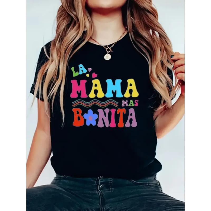 Женская футболка с 3D-принтом и надписью ко Дню матери, персонализированная, простая, летняя, с коротким рукавом