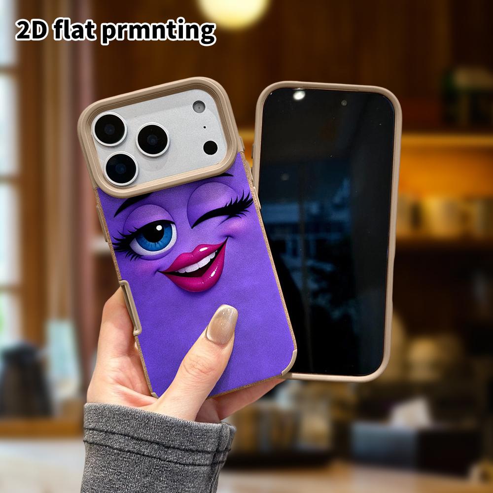 Phone Case: Lambskin 2D Flat Samsung Galaxy A34 A35 M05 M06 S20 S22 S21 FE Plus 5G Protective Case, Purple Winking, Christmas and Halloween Gift