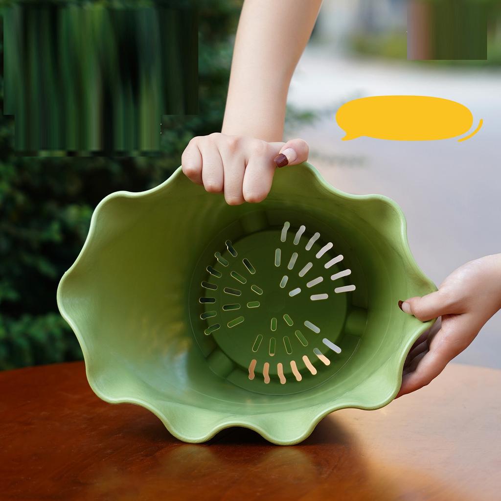 Flowerpot With  Leaf Edge, Thickened Plastic, Indoor Balcony, High Appearance Level ,wavy Edge Pot