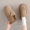 [Uncle Shoes] Shoes Single Shoes 2025 Women's Brown Boken Lazy Autumn New Casual Shoes Boken Shoes One Pedal