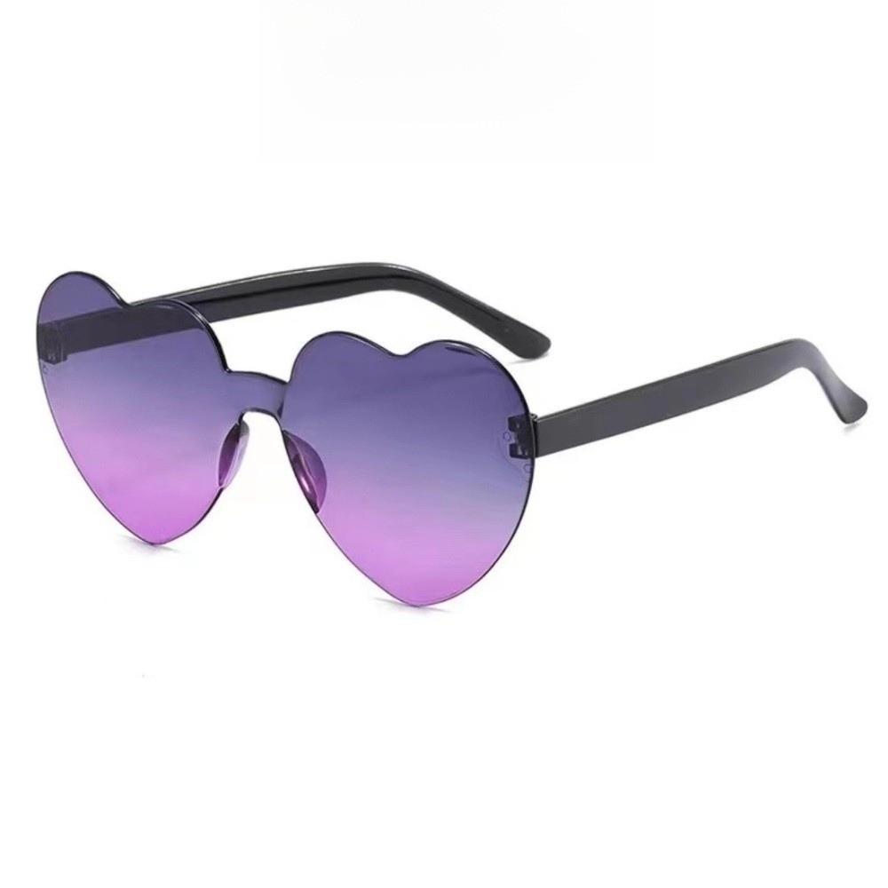 Trendy Love Heart Shape Sunglasses UV Protection Colorful Gradient Sunglasses Women