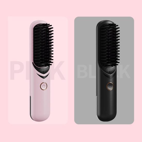 Беспроводной выпрямитель для волос с 3 регулируемыми температурами, быстрый нагрев, портативная дорожная горячая щетка с отрицательными ионами, электрическая расческа для укладки вьющихся волос, распутывающая их