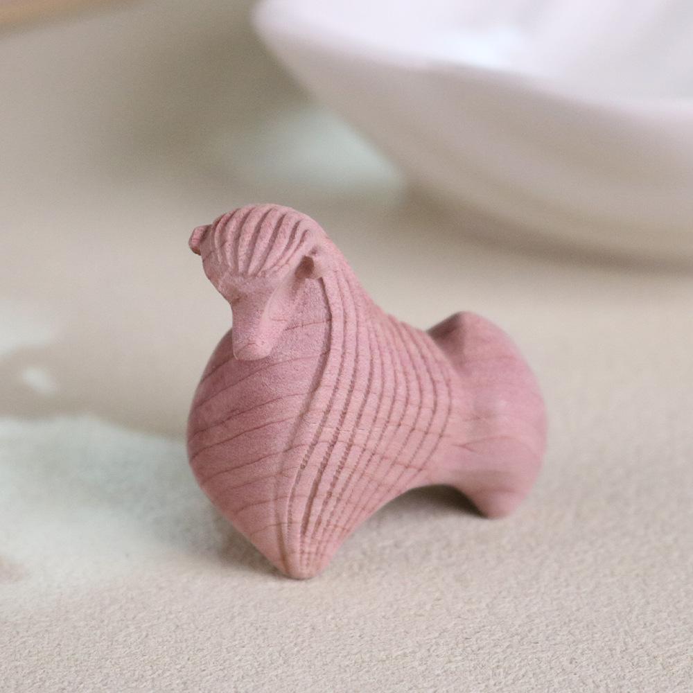 Blood Cypress Tang Horse Ornament - Elegant Desk & Living Room Decor for New Year Celebrations