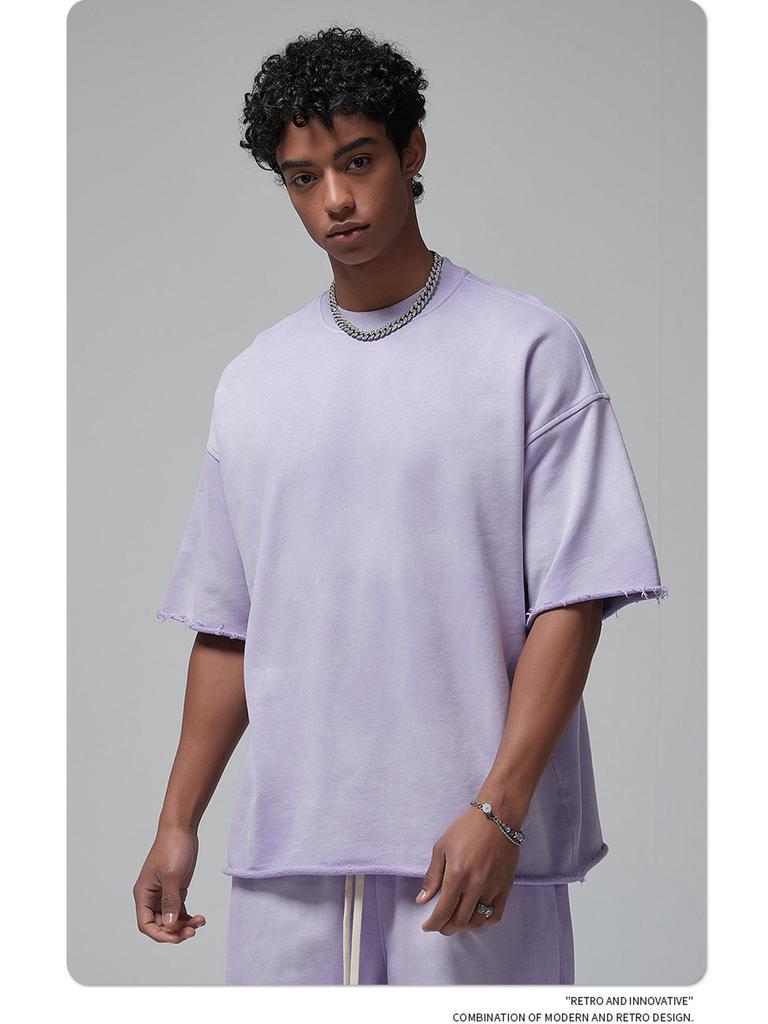 Мужская летняя футболка ARTIE белого цвета с эффектом потертости, окрашенная распылением | Коллекция 2024 г.