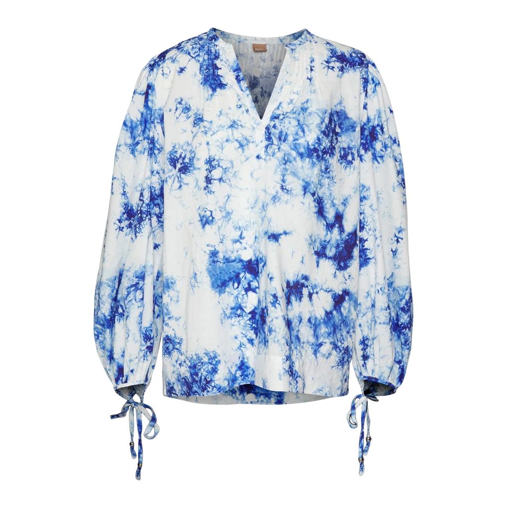 Boss Womens/Ladies Tie Dye V Neck Balloon Sleeve Blouse