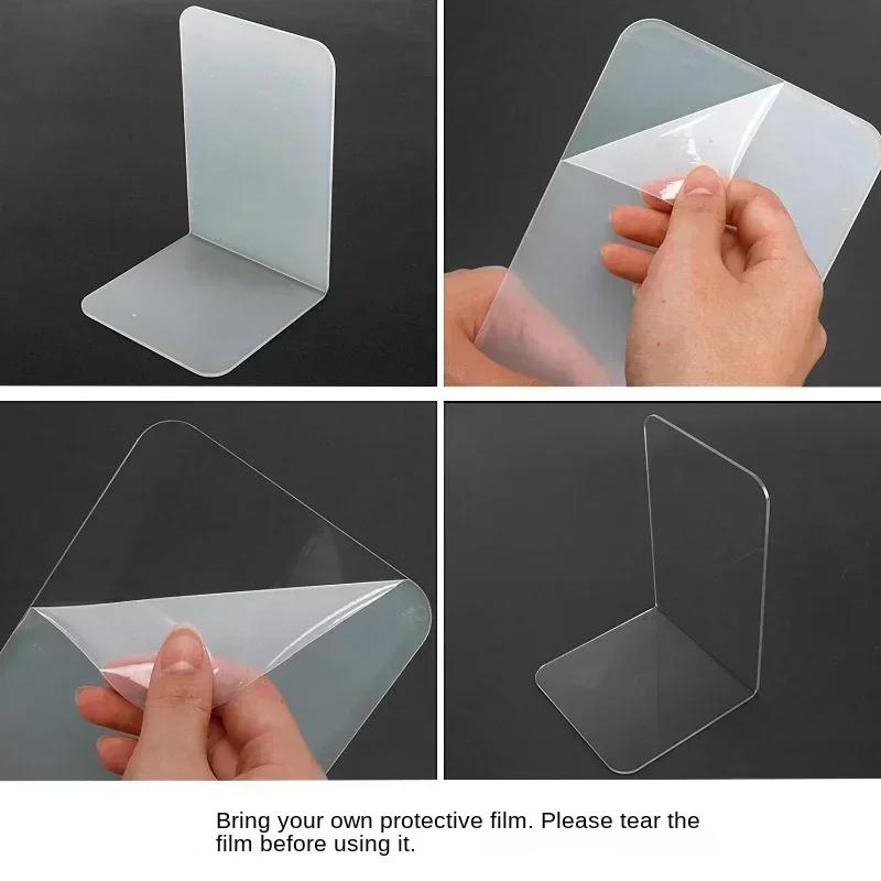 1 шт. Прозрачная акриловая книжная полка Настольное украшение Стойка для хранения Книжная полка Стойка для хранения Школьные канцелярские товары