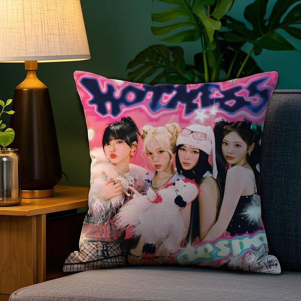 A-Aespas-K-Карина K-pop Стиль Девушка Наволочка Плюшевая Ткань Мягкая Двусторонний Принт Подушка для Дивана Чехлы для Подушек