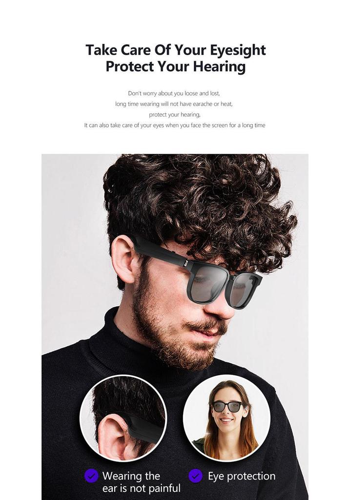 Smart Bluetooth AI Sunglasses: UV Protection, Music, Calls, Driving, Cycling