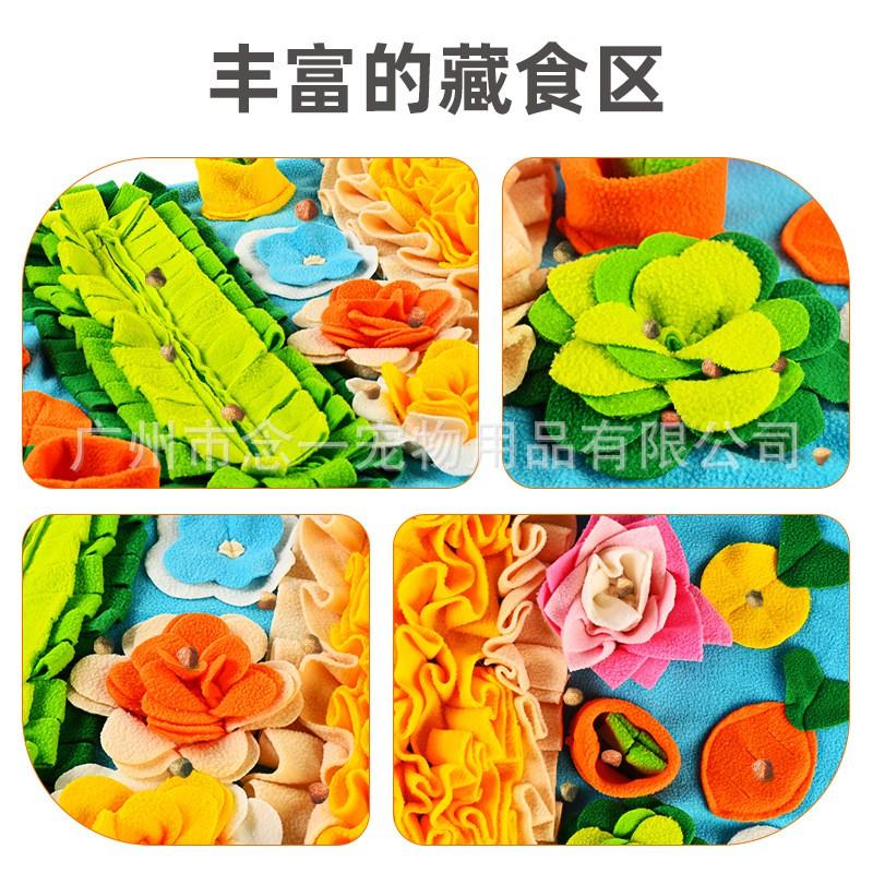 Dog Snuffle Mat Mental Stimulation Slow Feeding Puzzle Toy Pet Enrichment Pad Fleece Scent Training