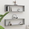 815909 vidaXL Cube Wall Shelves 2 Pcs Sonoma Grey 100x15x30 Cm Wood