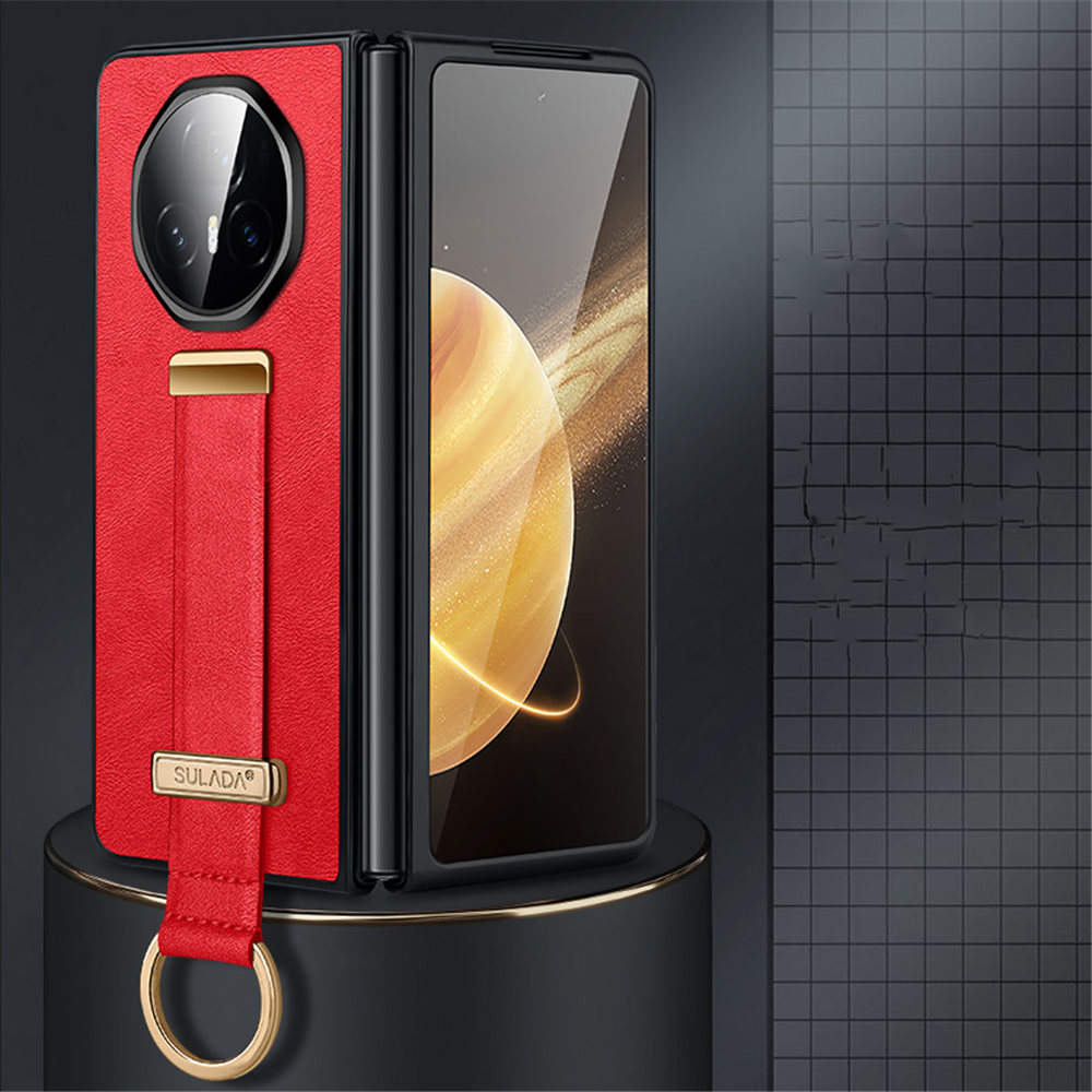 Luxury Wriststrap Stand Leather Case for Honor Magic V6 V5 V3 Metal Ring Holder Stand Protection Cover for Magic V5 MHG-AN00