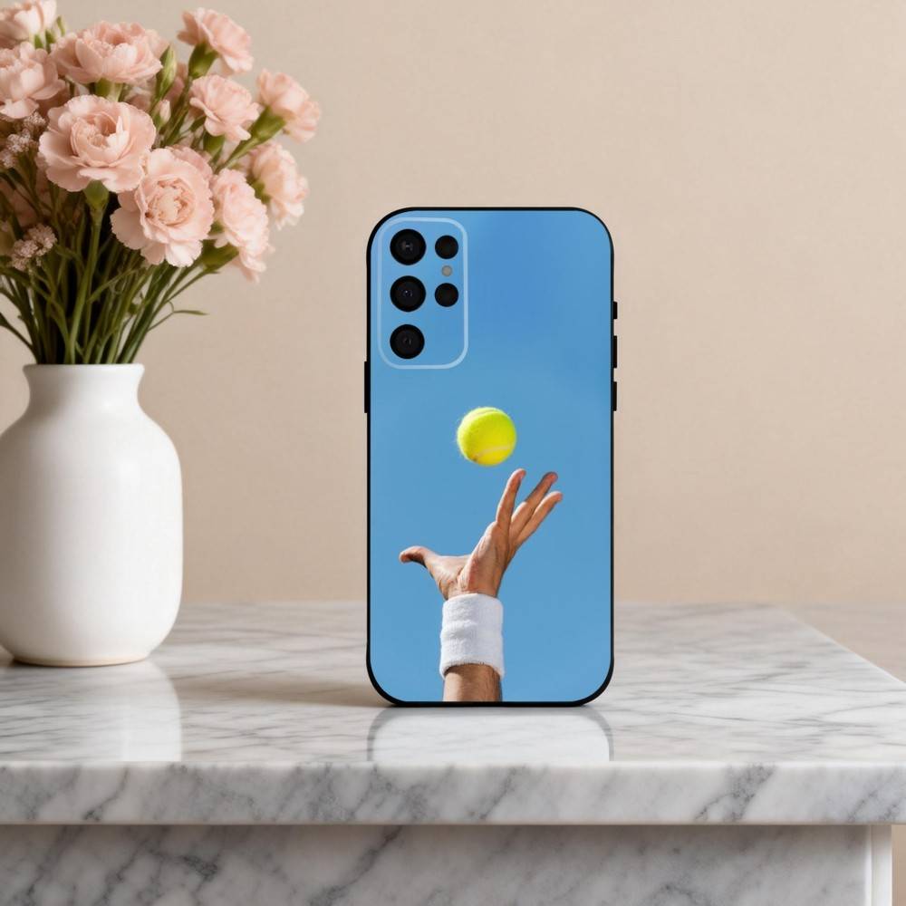 T-Tennis B-Ball Sport Phone Case For Samsung S25,24,23,22,30,21,10,9,Ultra,Plus,Lite,FE,4,5 G Soft Black Case