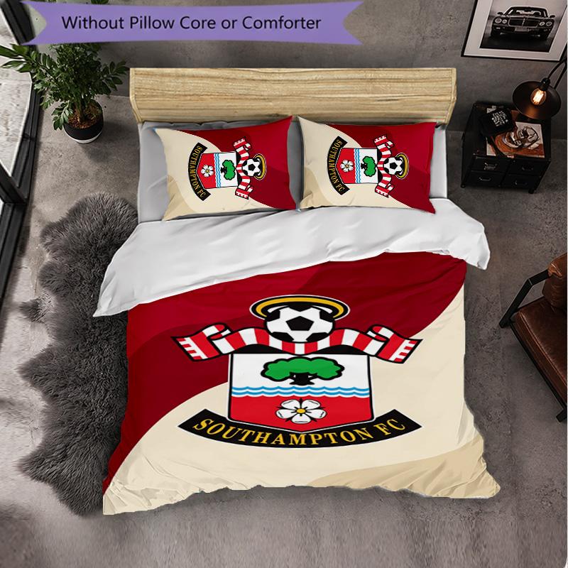 Southampton Football 3 Piece Bedding Set Soft Duvet Cover Set with Pillowcases Printed Bedroom Decor Set for Home