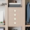 Elegant Flower Shaped Handles Petal Cabinet Knob, Drawer Pulls with Rhinestone Center, Zinc Floral Knobs Alloy Dresser for Bedroom And Kitchen