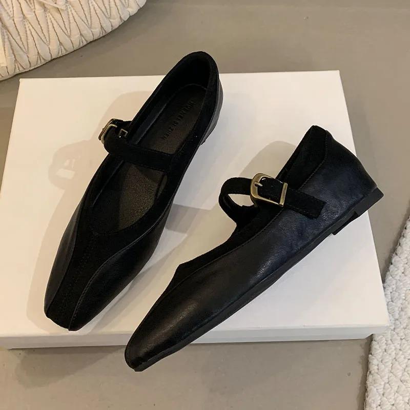 Модные неглубокие офисные туфли Мэри Джейн с увеличивающей рост женской обувью с металлической пряжкой на ремешке женские туфли на плоской подошве