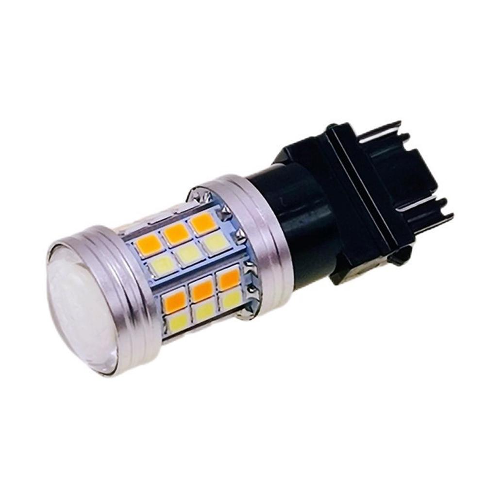 Двухцветная светодиодная лампа T20 7443 W21/5W 1157 BAY15D P21/5W LED T25 3157 P27/7W для автомобиля, Дневные ходовые огни, Указатель поворота, Автомобильные лампы, Переключатель, Указатель поворота 2
