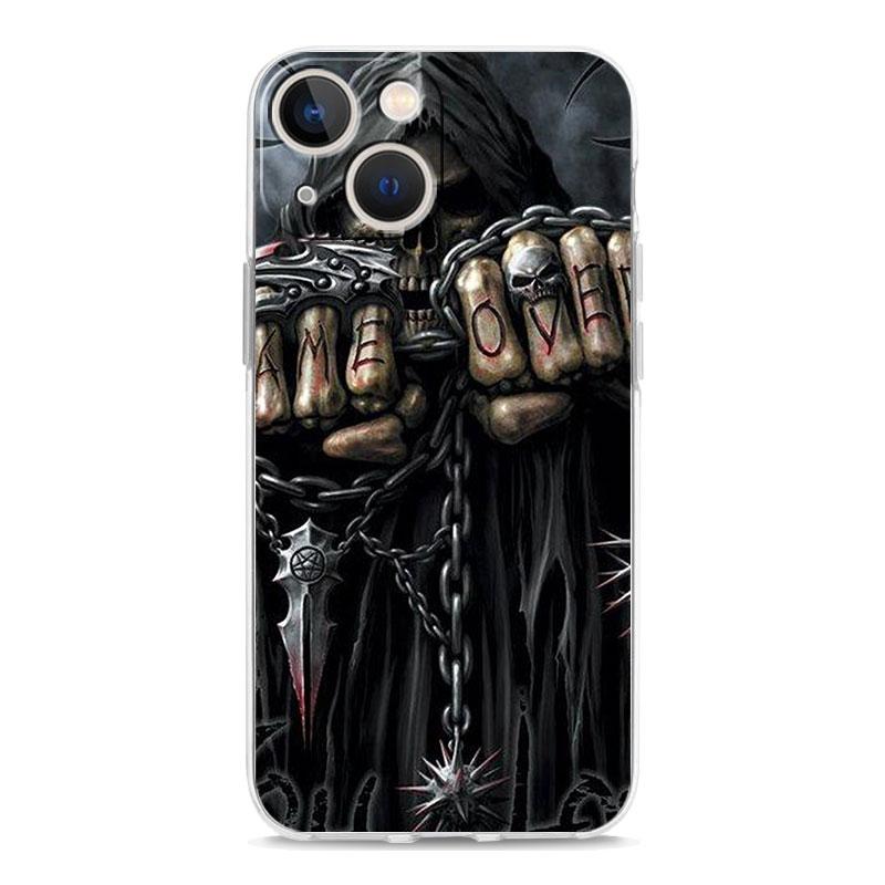 Чехол для телефона iPhone 17 Чехлы iPhone Air 16 15 12 13 14 Pro Max 7 8 Plus 16Pro iPhone11 Чехол Жнец Череп Скелет