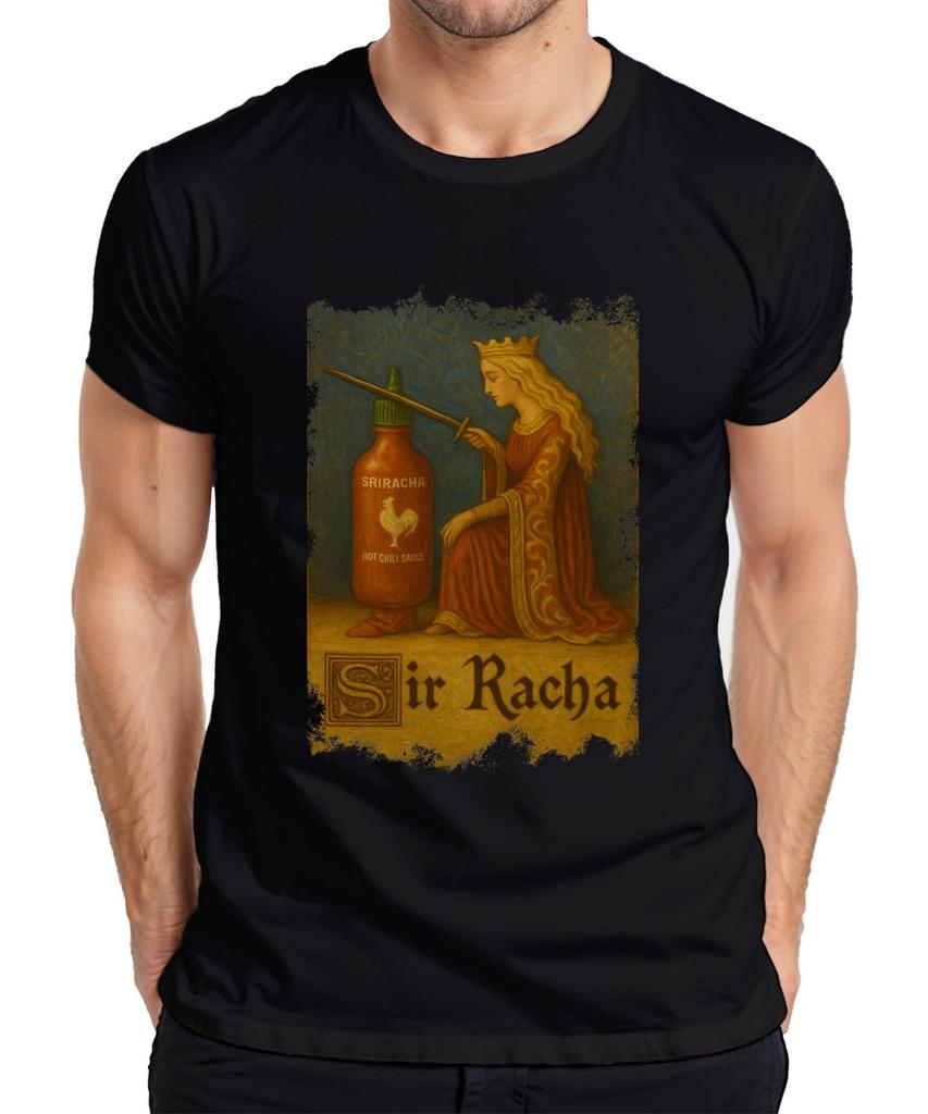 Sir Racha Sriracha Knight Knighthood Queen Medieval Chili Mens T-Shirt