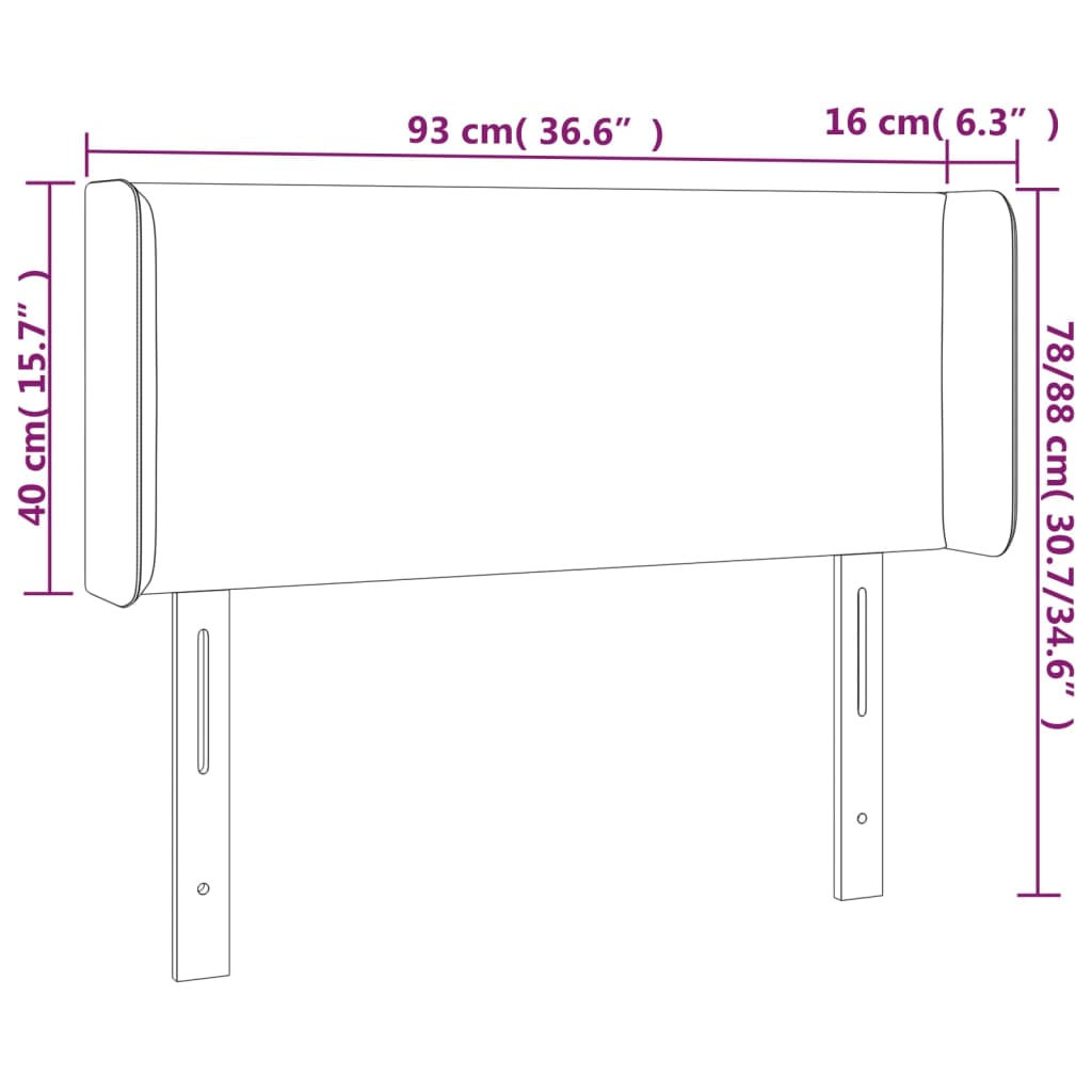 Vidaxl Zagłówek Do Łóżka Z Led, Ciemnoszary, 93X16X78/88 Cm, Tkanina