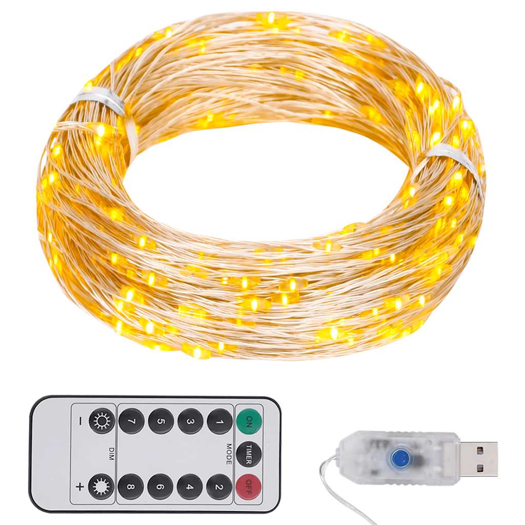 Vidaxl Lampki Led, 150 Diod, Ciepła Biel, 15 M