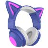 Foldable Head-mounted Cat Ear LED Glowing Gaming Headset Heavy Bass Bluetooth 5.0 Earphones True Wireless Headphone with Microphone